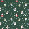Christmas Jersey Fabric | Festive Penguin Dark Green