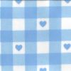 Printed Anti Pil Polar Fleece | Gingham Hearts Blue