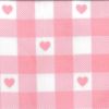 Printed Anti Pil Polar Fleece | Gingham Hearts Pink