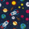 Printed Anti Pil Polar Fleece | Space Travel Navy