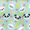 Printed Anti Pil Polar Fleece | Panda & Bunnies Mint