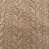 Cable Knit Jersey Fabric | Tan