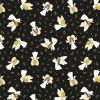 Away In A Manger Lewis & Iren Fabric | Angels Black Gold Metallic