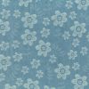 9.5oz Washed Denim Fabric | Textured Floral