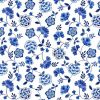 Lewis & Irene Porcelain & Seaglass Fabric by Stuart Hillard | Inky Floral Trails Cream