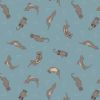 Small Things Rivers & Creeks Fabric | Otters Midblue