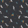 Small Things Rivers & Creeks Fabric | Herons & Kingfisher Dark