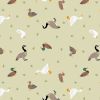 Small Things Rivers & Creeks Fabric | Ducks & Geese Green Cream