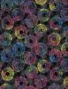 Circle Burst Extra Wide Fabric | Black/Multi