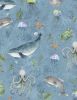 Paradise Bay Fabric | Whales All Over Blue