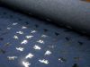 Sparkling Chambray Fabric | Gold Metallic Stallion on Dark Blue