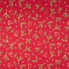 Jersey Cotton | Christmas Holly Bells Red - Foil