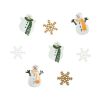 Christmas Buttons, Assorted Festive Snowman & Snowflakes, 8pcs