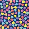 Extra Wide Fabric | Hearts Navy