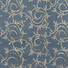Embroidered Denim Fabric | Metallic Floral Light Blue