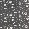 Printed AntiPil Polar Fleece | Paws & Bones Grey