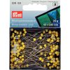 Glass Headed Tailoring & Dress Pins, Long, Yellow 20g | Prym