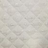 Quilted Broderie Anglaise Fabric | White