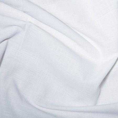 Linen Look Cotton Fabric | White