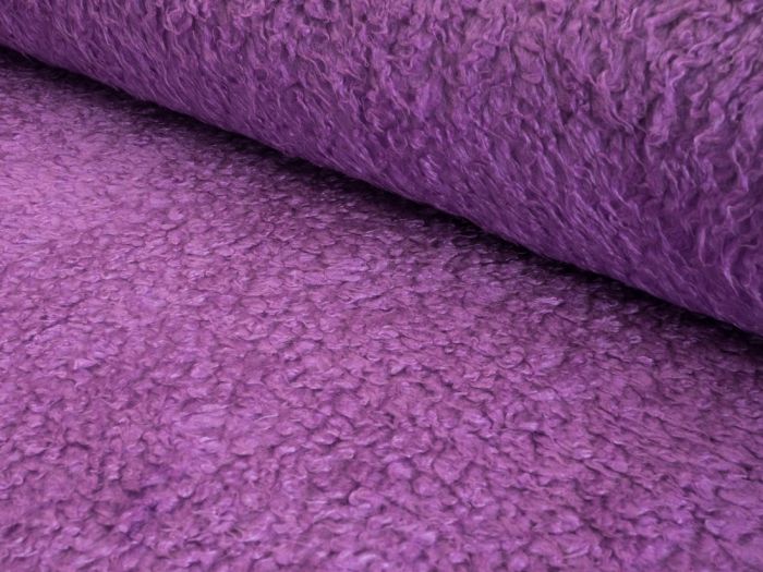 LILAC CURLY Teddy Faux Fur Fabric Material 