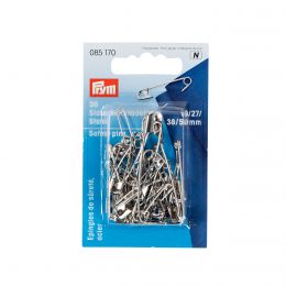 Safety Pins Silver 19/27/38/50mm Asst, 36pcs | Prym