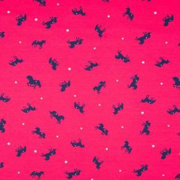 Jersey Cotton Print | Unicorn Coral