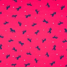 Jersey Cotton Print | Unicorn Coral