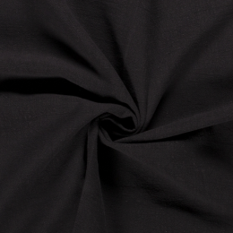 Bio Washed Linen Touch Fabric | Black