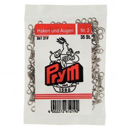 Hooks & Eyes, Steel Size 2, Silver, 35pcs Envelope | Prym