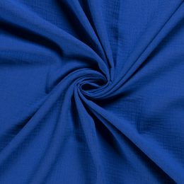 Double Gauze Fabric | Plain Cobalt