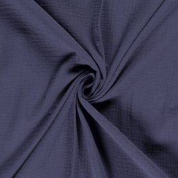 Double Gauze Fabric | Plain Steel Blue