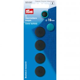 Cover Buttons | 19mm Black - Plastic | Prym