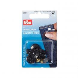 Bachelor Buttons, Zeus | 16mm Black - 8pcs | Prym