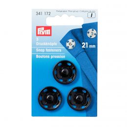 21mm Black Metal, Snap Fasteners | Prym