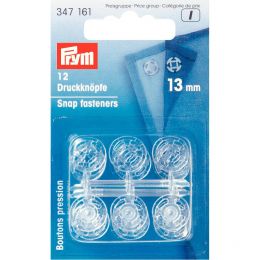 Snap Fastener Plastic, Round 13mm Transparent | Prym