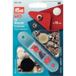 15mm Cap Lacquered Whiite | Anorak Press Fasteners & Tool | Prym