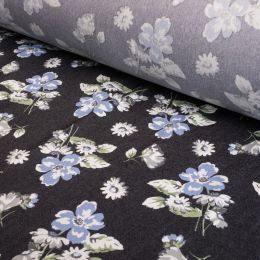 6oz Printed Denim Fabric | Floral Sprig