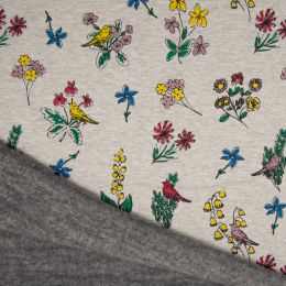 Luxury Sweatshirt Fabric | Floral Bird