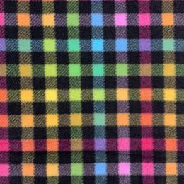 Printed Anti Pil Polar Fleece | Check Multicolour