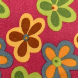 Printed Anti Pil Polar Fleece | Funky Floral Pink