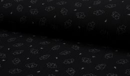 Triple Gauze Fabric | Elephant Black