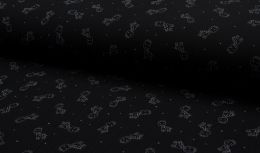 Triple Gauze Fabric | Giraffe Black