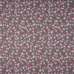 Floral Ditsy Fabric | Grey Fuchsia