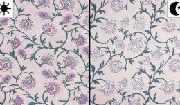 Light Reactive Jersey Fabric | Glitter Flowers Dusty Pink