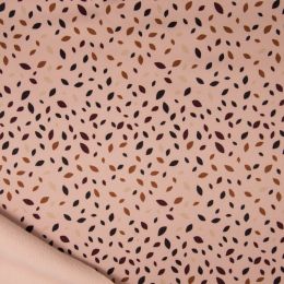 Soft Shell Fleece Fabric | Mini Leaf Dusty Pink