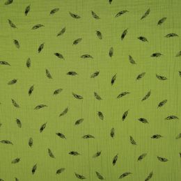 Double Gauze Fabric | Feathers Grass Green