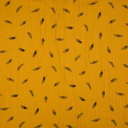 Double Gauze Fabric | Feathers Ochre