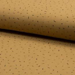 Double Gauze Fabric | Dash Dark Ochre