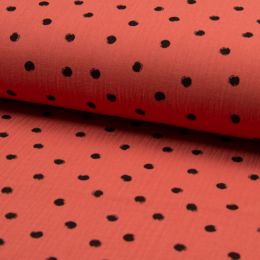 Double Gauze Fabric | Large Spot Burnt Orange