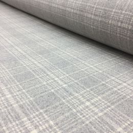 Wool Blend Fabric | Check Light Grey